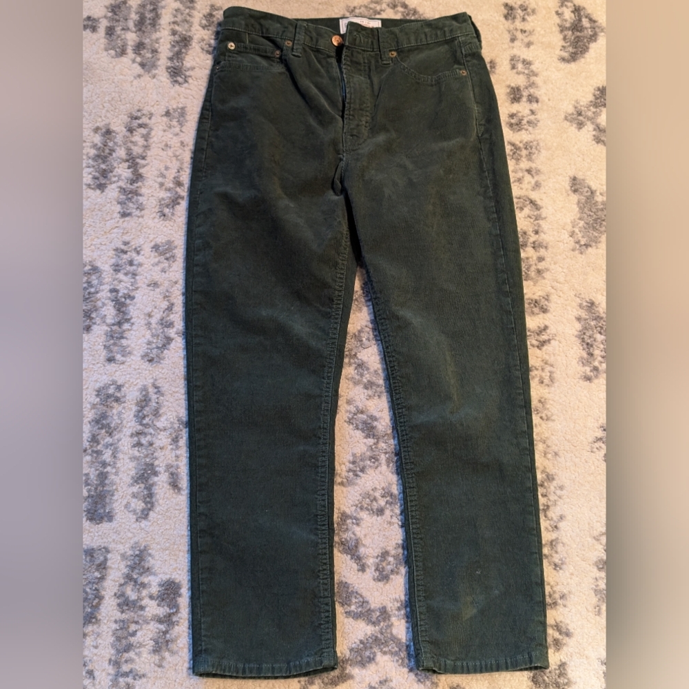 Gap Vintage Slim High Rise Corduroy Pants Forest Green Size 29R